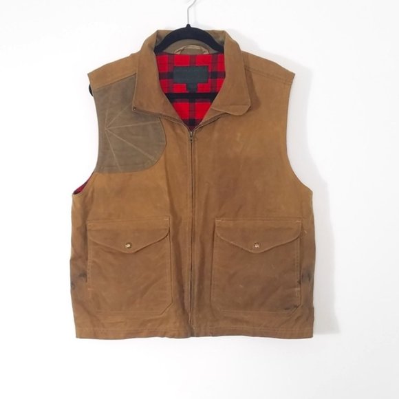 Filson Other - Men's Vintage C.C. Filson Brown Canvas Hunting Vest Buffalo Plaid Lining